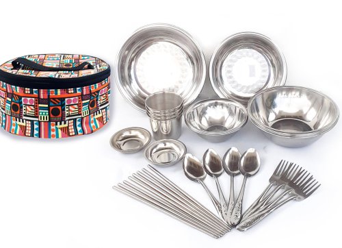 BỘ CHÉN DĨA INOX 36 MÓN