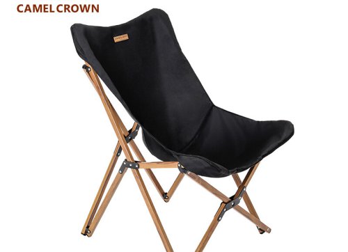 GHẾ XẾP GỌN CAMEL CROWN KHUNG NHÔM VÂN GỖ LƯNG CAO