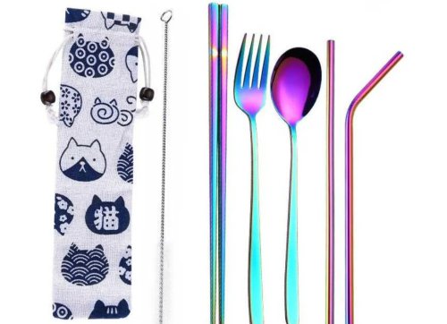 BỘ 7 MÓN DỤNG CỤ ĂN UỐNG BẰNG THÉP KHÔNG GỈ TIỆN LỢI