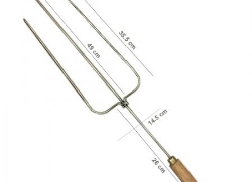 CÂY XIÊN GÀ NƯỚNG 3 CHIA CÁN GỖ 75CM