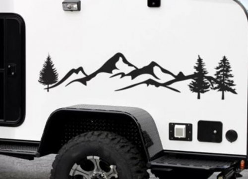 Miếng dán decal hình cây núi dành cho tất cả các dòng xe hơi