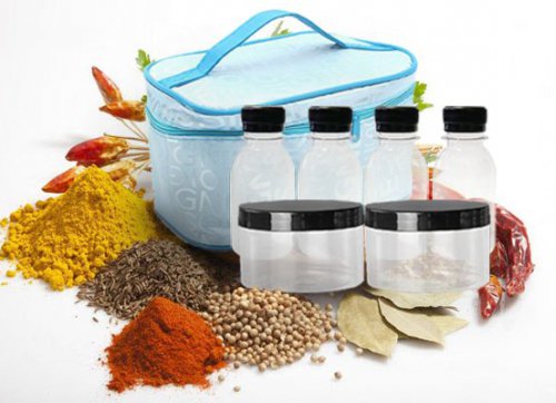 BỘ 6 LỌ NHỰA ĐỰNG GIA VỊ KÈM TÚI ĐA NĂNG