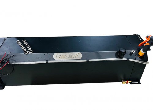 THÙNG (BÌNH) NƯỚC 60L INOX TREO XE CÓ MÁY GẮN BƠM ĐIỆN 12V
